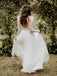 Chiffon Boho Bridal Gown Open Back Wedding Dresses With Lace Long Sleeves