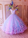 Princess Quinceanera Dress Puffy Tulle Lace Ball Gown Prom Dress With Appliques