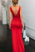 sexy cowl back formal evening dress simple spaghetti red mermaid prom dress dtp127