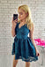 a-line v-neck short/mini sleeveless homecoming party dress dth161