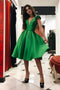 Green Short Homecoming Dresses, A-line Knee Length Party Dresses