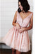 Chic A-line Tulle Applique Short Prom Dress V-back Homecoming Party Dress