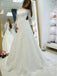 Off Shoulder Long Sleeve Wedding Dresses Lace Appliques Bridal Dresses