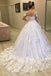 Princess Lace Appliques Ball Gown Long Sleeves Wedding Dresses