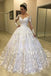 princess lace appliques ball gown long sleeves wedding dresses dtw387