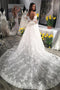 Sweetheart Lace Appliques Backless Wedding Dresses With Sleeves