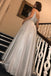 glitter silver long prom dresses a-line v neck sequins formal dress dtp1072