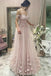 off-the-shoulder pearl pink tulle prom dress with appliques beading dtp1008