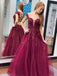 Off Shoulder V-neck Tulle Appliques Long Backless Prom Dress