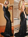 mermaid straps v-neck criss-cross backless sequined prom dress dtp289