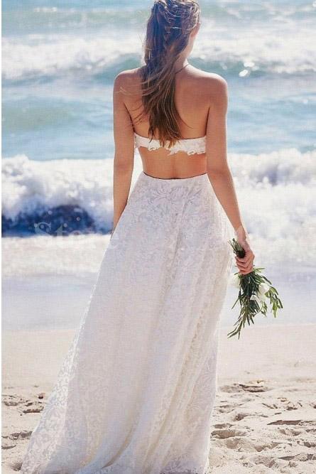 Two piece sale beach wedding dress