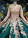 Long Sleeve Ball Gown Wedding Dress Appliques Beading Quinceanera Dresses