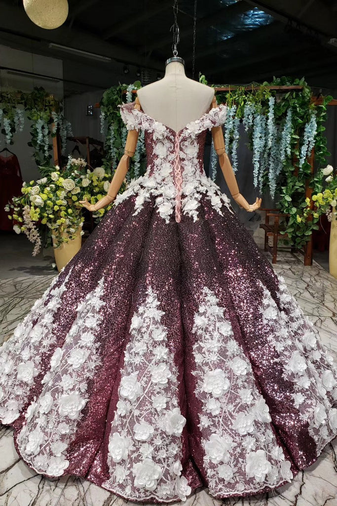 Off-Shoulder Quinceanera Dresses Prom Dresses Ball Gown With 3D Appliques