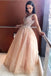 sparkly a-line v-neck beading bodice tulle long prom dress dtp407