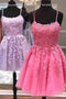 Lace Applique A-line Homecoming Dress Short Prom Dress