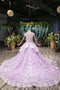 Lilac Quinceanera Dresses Ball Gown Vintage Wedding Dress With Appliques Beading