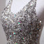 Sparkly Halter Sequins Bodice High-Low Prom Dress Tulle Homecoming Dress