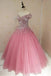 sparkly off-shoulder ball gown prom dresses beaded evening dress dtp1039