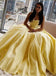 Simple Sweetheart Yellow Prom Dresses Long Cheap Formal Dress