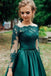 off-shoulder lace long sleeves satin hunter prom evening dresses dtp1018