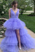 Princess High Low Prom Dress Purple Tulle Tiered Sweet 16 Dress DTP1097