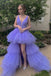 Princess High Low Prom Dress Purple Tulle Tiered Sweet 16 Dress DTP1097