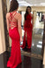 sheath red evening dresses satin jewel simple evening gown dtp1190