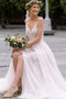 Boho Wedding Dresses A-line V-neck Long Bridal Gown With Split