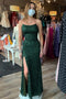 Mermaid Sleeveless Emerald Green Prom Dresses, Long Formal Graduation Gown