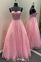 Sparkly Prom Dresses Spaghetti Straps Shiny Pink Graduation Dresses