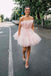 Charm Pink Tulle Short Party Dress With Bowknot, Princess Homecoming Dresses