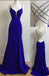 Royal Blue Mermaid Prom Dress Cross Back Long Formal Dress