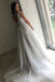 Ivory A-line V-Neck Appliques Tulle Long Wedding Dress