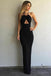 sheath formal evening dress simple black keyhole open back prom dress dtp635