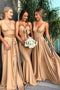 Long Bridesmaid Dresses Mixed-styles Styles with Pleats