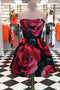 Strapless Short Prom Dresses Floral Print Homecoming Dress