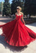 sleeveless sequins evening dresses sparkly off shoulder red long prom dress dtp779