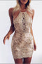 Sexy Sheath Sequins Mini Party Dress, Halter Bodycon Homecoming Dress